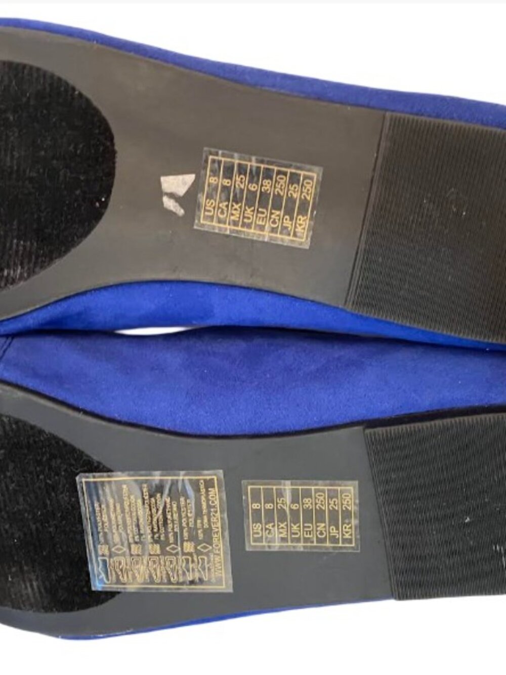 Forever 21 Ballerina Flats Cobalt Suede Size 8 NWOT - Picture 7 of 7